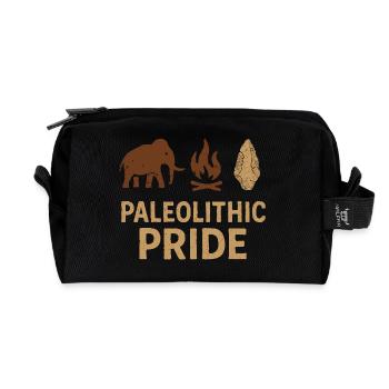 Outils préhistoriques en pierre d’Homo - Trousse de toilette en tissu recyclé - noir - Devant