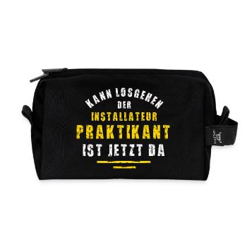 Installateur Praktikant Installateure Praktikum - Recycelte Kulturtasche - Schwarz - Vorne