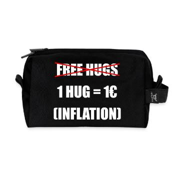 Free Hugs - Adjusted for Inflation - Recycled Toiletry Zip Bag - black - Front