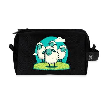 Cartoonlamm auf Grasrunde - Recycelte Kulturtasche - Schwarz - Vorne