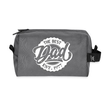 The Best Dad EST 1977 - Recycelte Kulturtasche - Anthrazit - Vorne