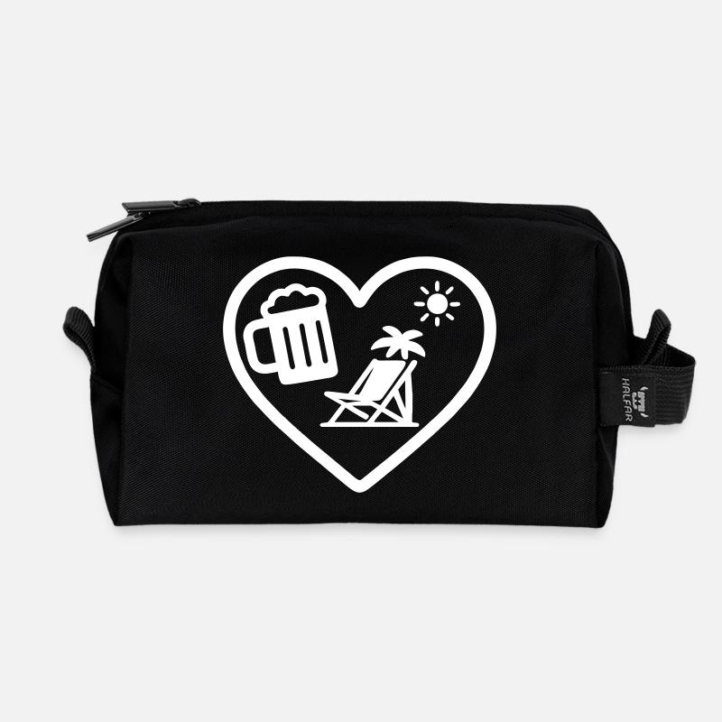 Heart Beer Sunshine Feiertagshumor - Recycelte Kulturtasche - Schwarz
