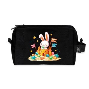 Bunny on the Beach Sandpit - Trousse de toilette en tissu recyclé - noir - Devant