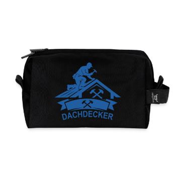 Dachdecker Arbeit Silhouette - Recycelte Kulturtasche - Schwarz - Vorne