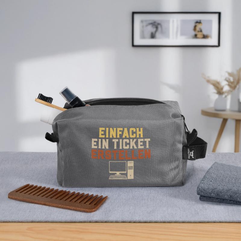 Computer Science JUST CREATE A TICKET Funny Recycled Toiletry Zip Bag