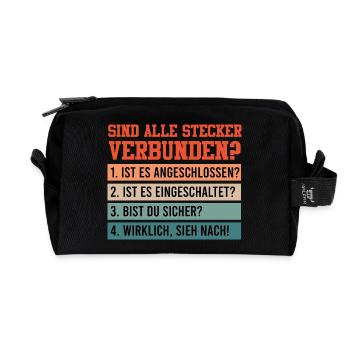 Technischer Support SIND ALLE STECKER VERBUNDEN? - Recycelte Kulturtasche - Schwarz - Vorne