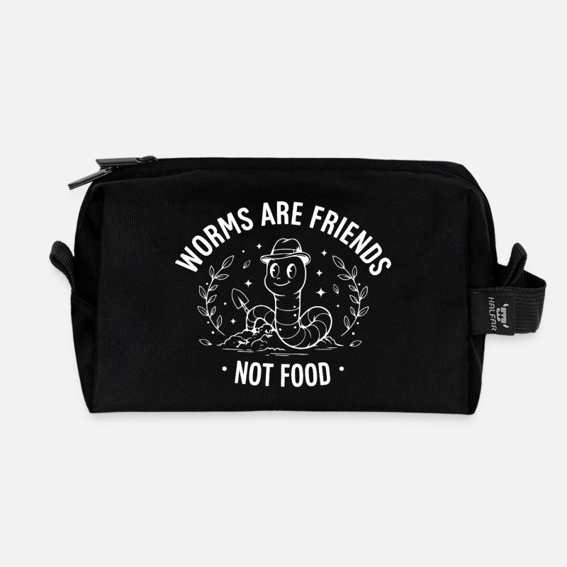 Les vers sont amis - Trousse de toilette en tissu recyclé - noir