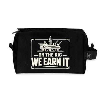Offshore-bohrer-rig-bohrer Bohrboden Offshore - Recycelte Kulturtasche - Schwarz - Vorne