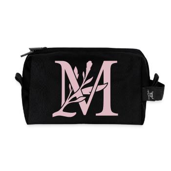 Monogramme floral LM - Trousse de toilette en tissu recyclé - noir - Devant