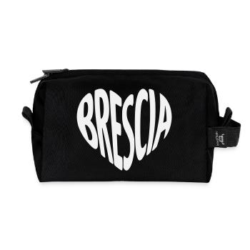 Brescia, Italie Forme du cœur - Trousse de toilette en tissu recyclé - noir - Devant