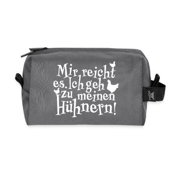 Fans de poulets - - Coq - Poussins - Trousse de toilette en tissu recyclé - anthracite - Devant