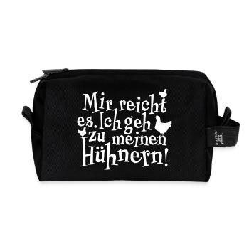 Fans de poulets - - Coq - Poussins - Trousse de toilette en tissu recyclé - noir - Devant