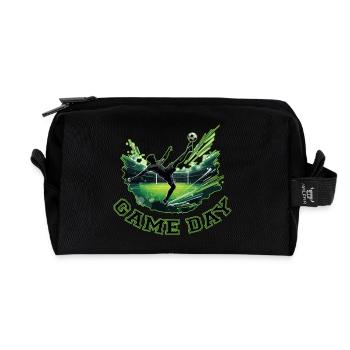 Game Day Soccer: Dynamic Save - Recycled Toiletry Zip Bag - black - Front