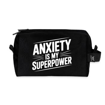 Anxiety is My Superpower - Recycled Toiletry Zip Bag - black - Front