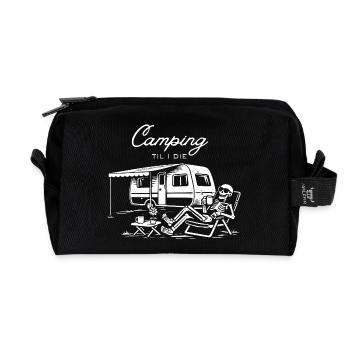 Camping til I die - Recycelte Kulturtasche - Schwarz - Vorne