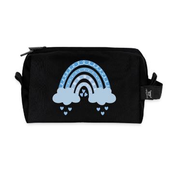 Rainbow Blue - Recycled Toiletry Zip Bag - black - Front
