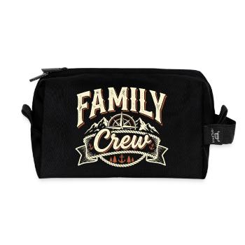 Ancre de boussole vintage de l’équipe familiale - Trousse de toilette en tissu recyclé - noir - Devant