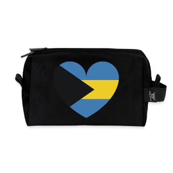 Drapeau des Bahamas du Cœur - Trousse de toilette en tissu recyclé - noir - Devant