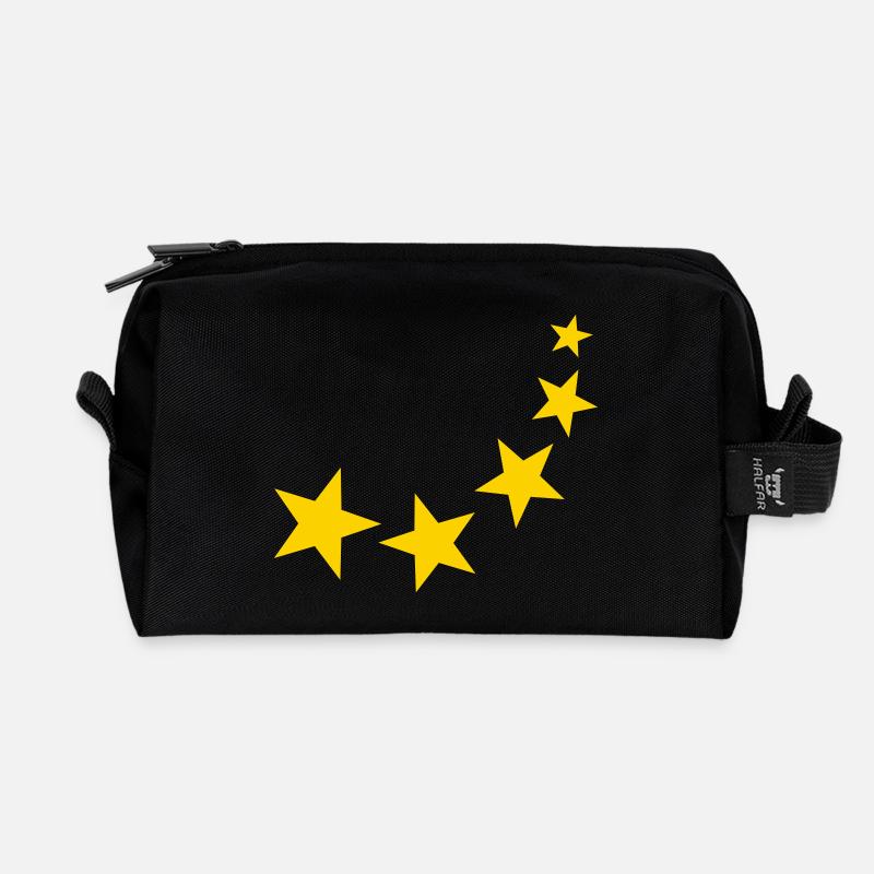 Sterne - Recycelte Kulturtasche - Schwarz