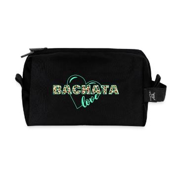 Bachata Love Animal Print - Recycled Toiletry Zip Bag - black - Front