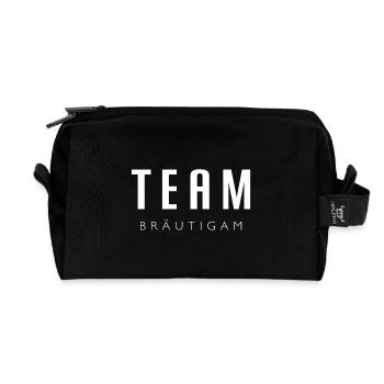 Team Bräutigam – Minimalistisch vereint - Recycelte Kulturtasche - Schwarz - Vorne