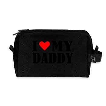 I love my daddy - Recycled Toiletry Zip Bag - black - Front