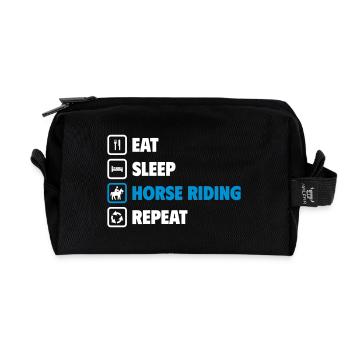 Eat Sleep Horse Riding Repeat - Recycled Toiletry Zip Bag - black - Front