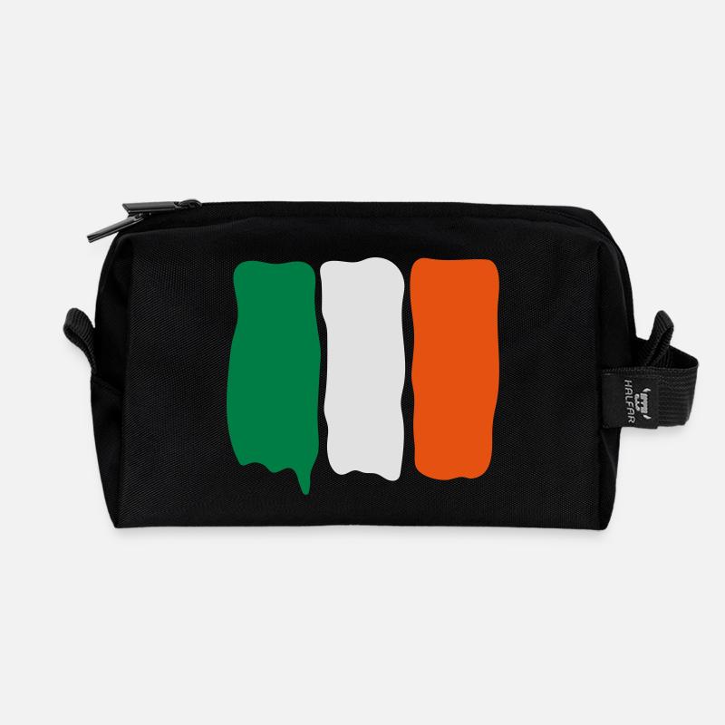 Irish_flag_runny_paint - Recycelte Kulturtasche - Schwarz