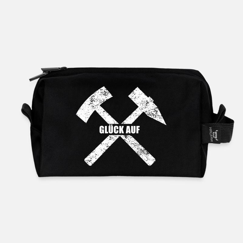 GLÜCK AUF - Recycelte Kulturtasche - Schwarz
