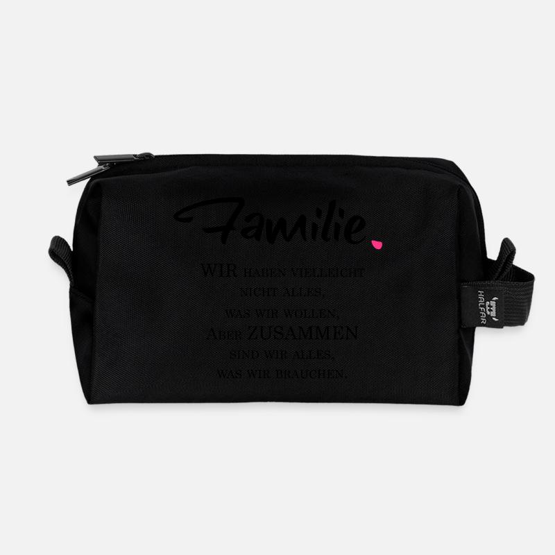 Familie - Recycelte Kulturtasche - Schwarz