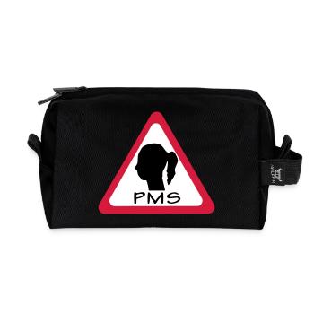 pms warning - Recycled Toiletry Zip Bag - black - Front