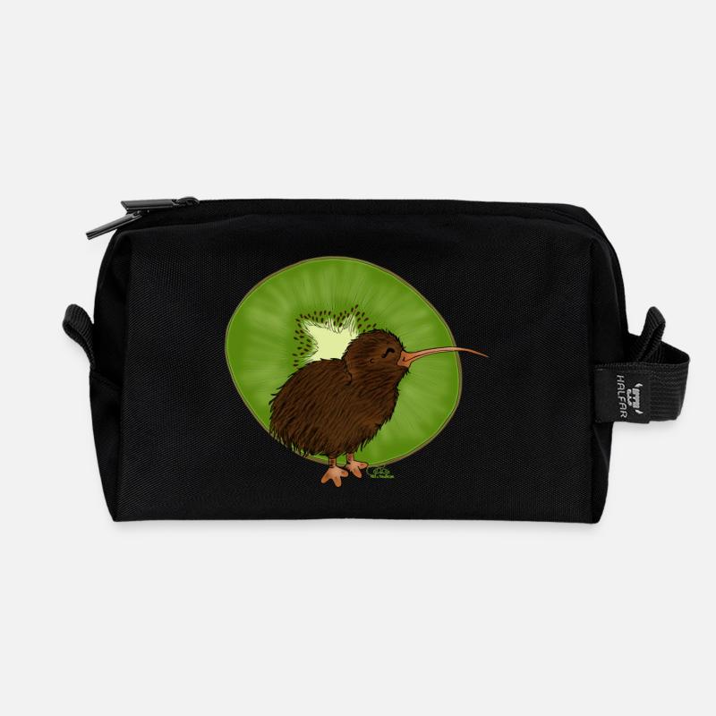 Kiwi² - Recycelte Kulturtasche - Schwarz