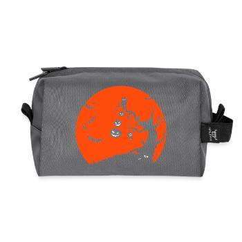 halloween - Recycled Toiletry Zip Bag - anthracite - Front