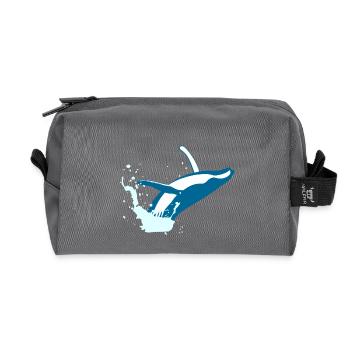 whale - Recycled Toiletry Zip Bag - anthracite - Front