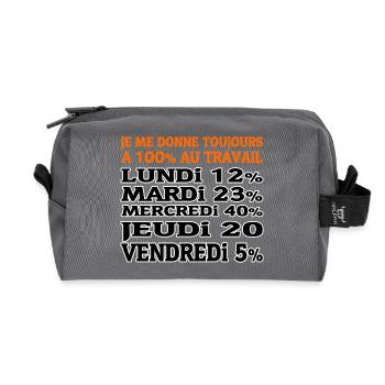 100% at work - Recycled Toiletry Zip Bag - anthracite - Front