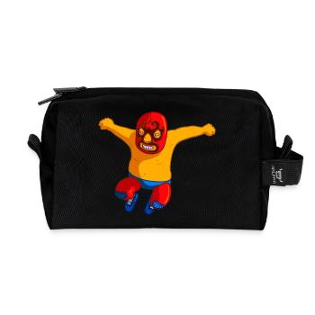 wrestling wrestler sumo boxers boxing23 - Recycled Toiletry Zip Bag - black - Front