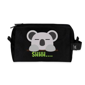 Koala 03 - Recycelte Kulturtasche - Schwarz - Vorne