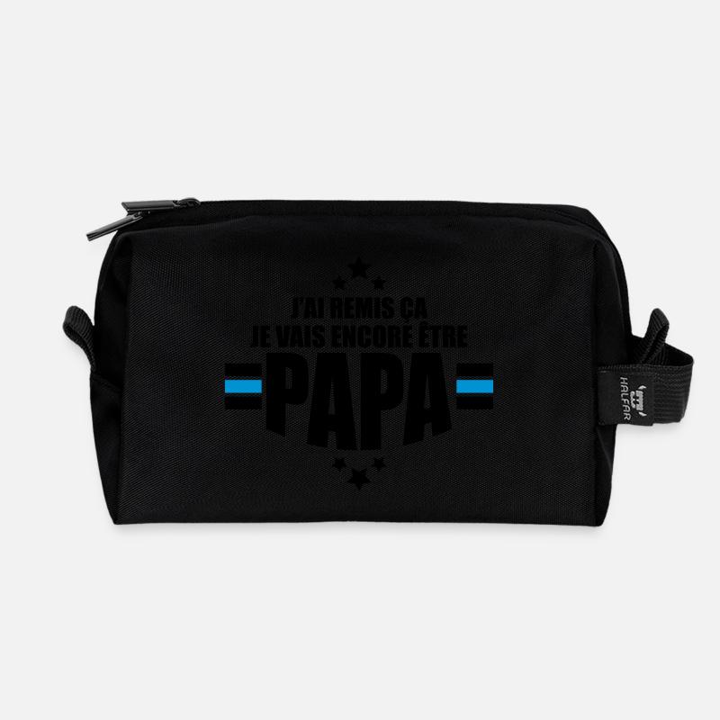 je vais encore être papa - Trousse de toilette en tissu recyclé - noir