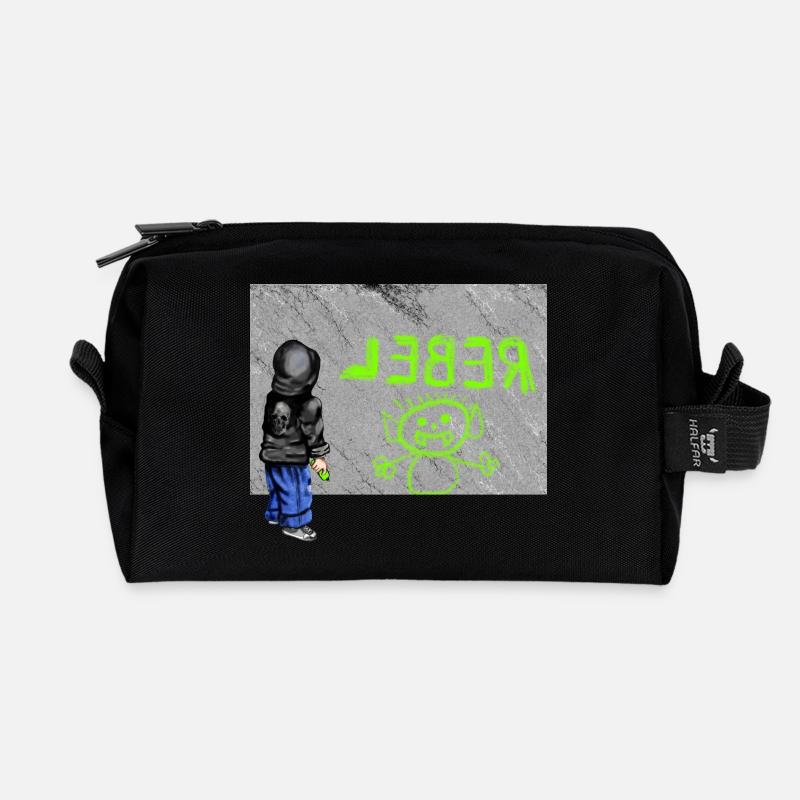 rebel - Recycled Toiletry Zip Bag - black