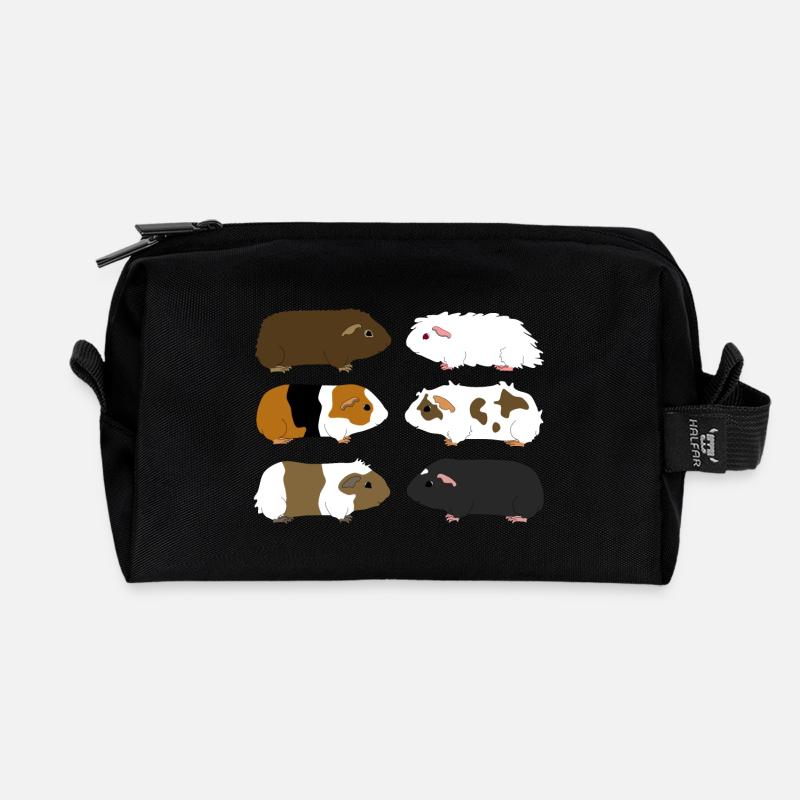 six guinea pigs 1 - Recycled Toiletry Zip Bag - black