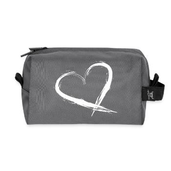 Heart Design Brush New Vector Gafik White Street Art - Recycled Toiletry Zip Bag - anthracite - Front