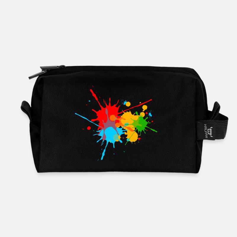 Farbspritzer, Farbkleckse, Farbe, color, bunt, fun - Recycelte Kulturtasche - Schwarz