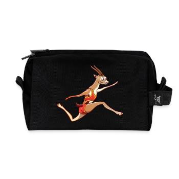 Slender Gazelle Performing a Long Jump - Recycled Toiletry Zip Bag - black - Front