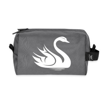 Swan Symbol Illustration Water Lake Nature Animals - Recycled Toiletry Zip Bag - anthracite - Front