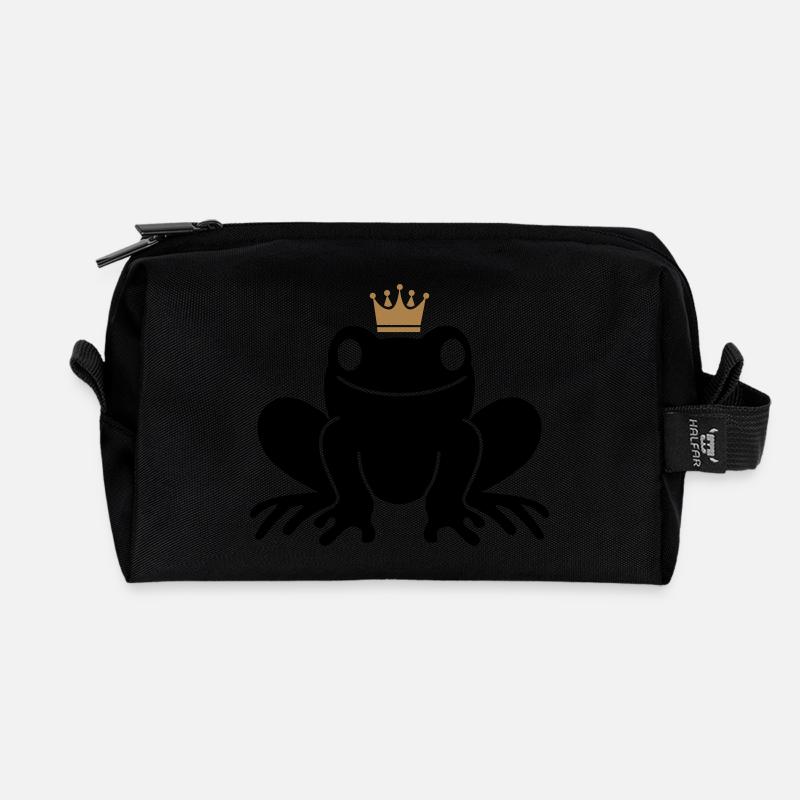Froschkönig - Recycelte Kulturtasche - Schwarz