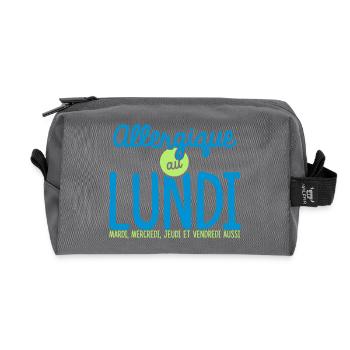 Allergique au Lundi - Trousse de toilette en tissu recyclé - anthracite - Devant