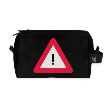 Warndreieck - Recycelte Kulturtasche - Schwarz - Vorne