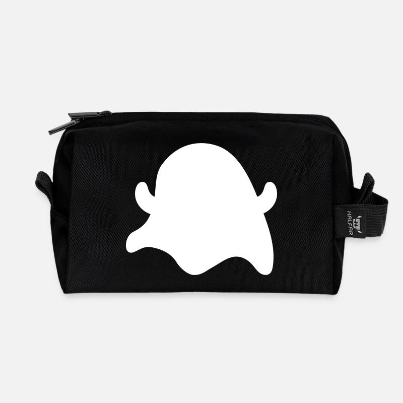 Cute ghost - Recycled Toiletry Zip Bag - black