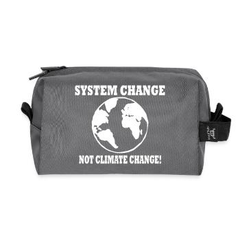 system change not climate change - Trousse de toilette en tissu recyclé - anthracite - Devant