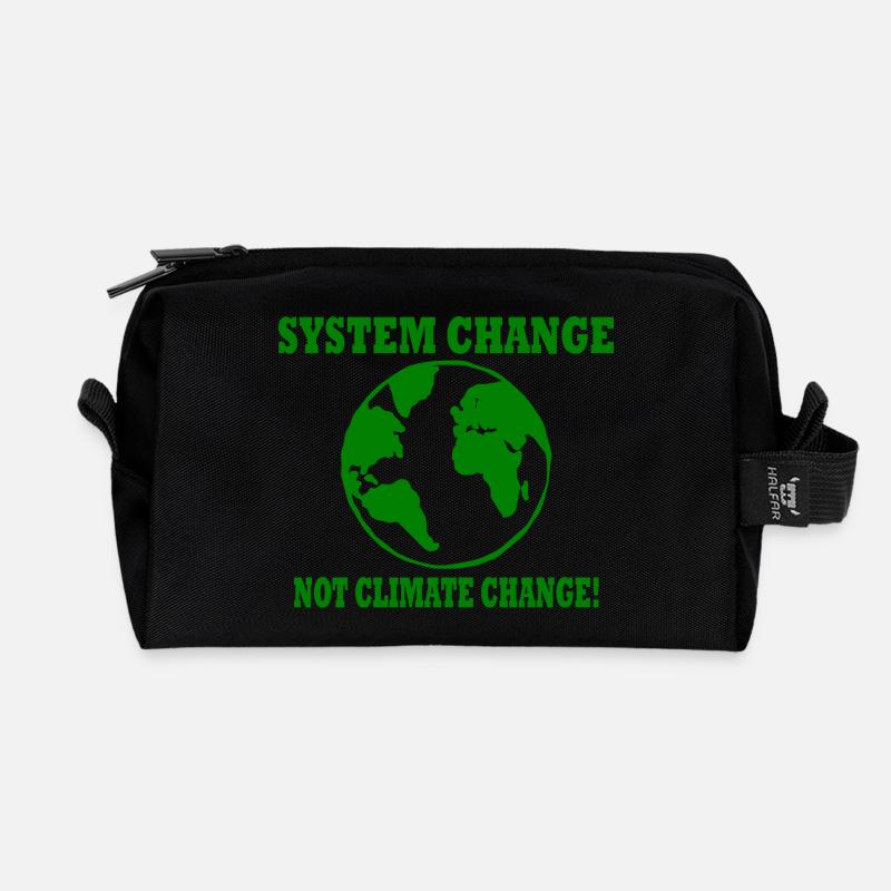 system change not climate change - Recycelte Kulturtasche - Schwarz